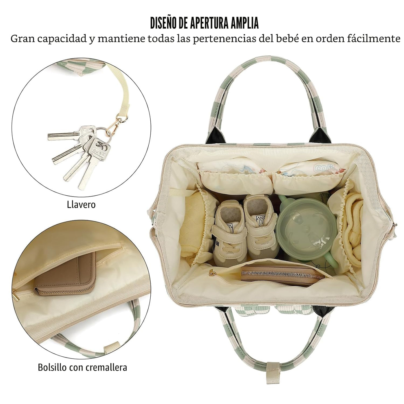 Mochila para pañales de bebé Dezcrab para mamá, bolsa de pañales de...