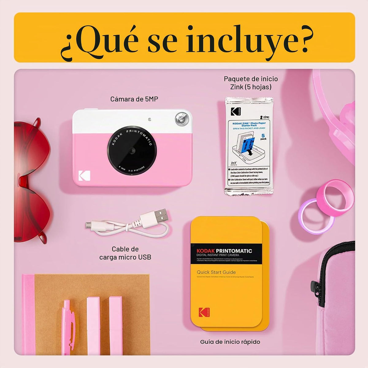 KODAK Printomatic - Paquete de inicio de cámara de impresión instan...