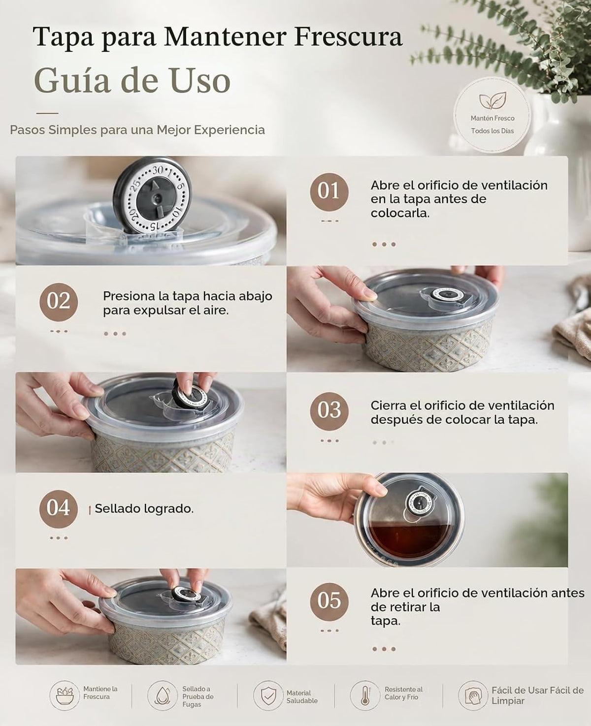 Juego de 4 cuencos de cerámica para mezclar con tapas, juegos de cu...