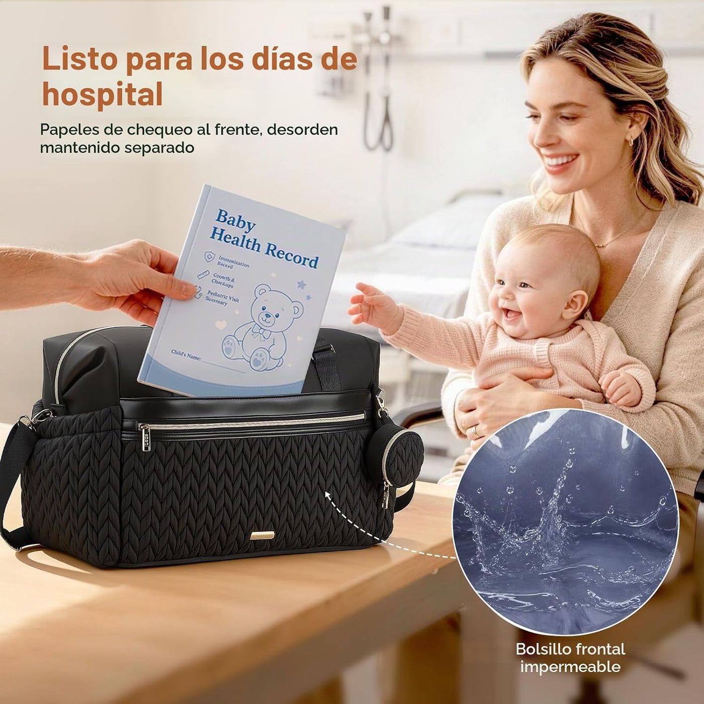 Lekesky Bolsa de pañales, bolsas de pañales grandes impermeables, b...