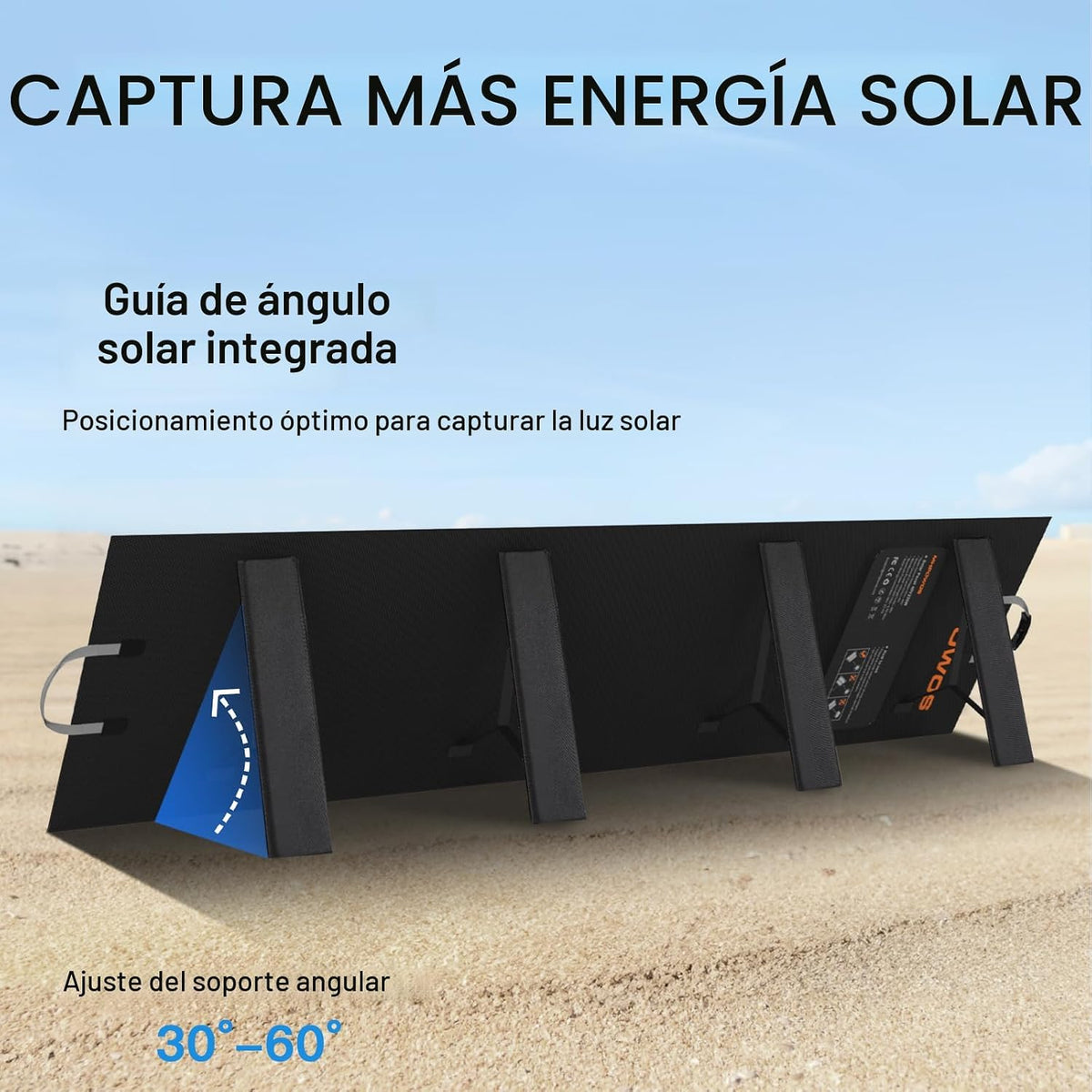 MHPOWOS Panel solar portátil de 220W 40V que dobla el panel solar p...