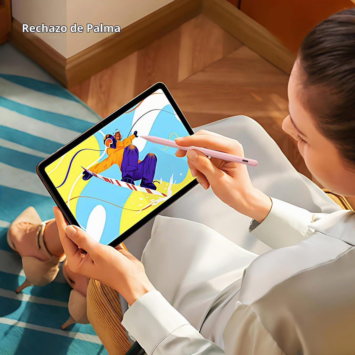Lápiz para Apple Stylus Pen para iPad A16 rechazo de palma y sensib...