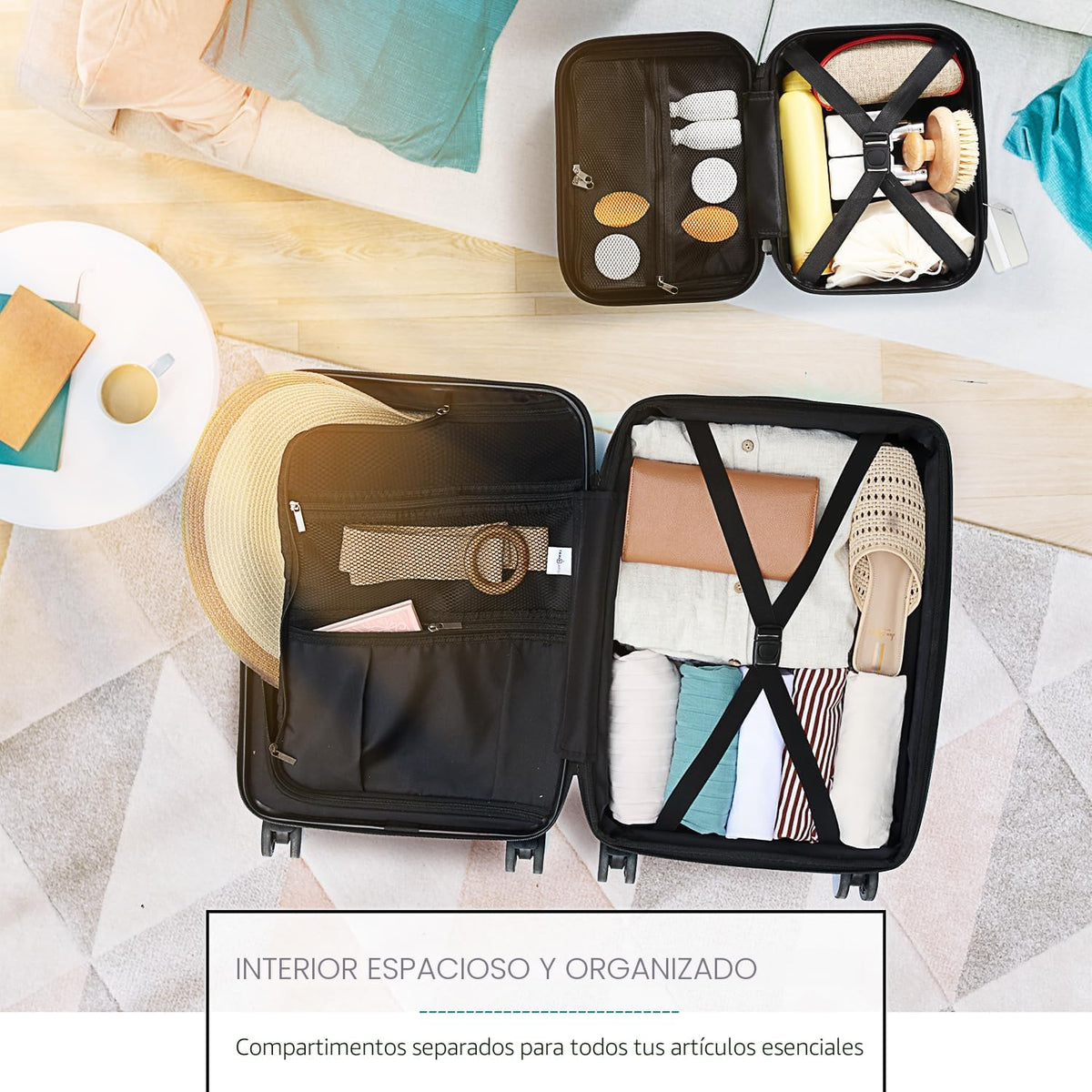 TRAVELARIM No se puede expandir, Negro azabache, Maleta de mano de...
