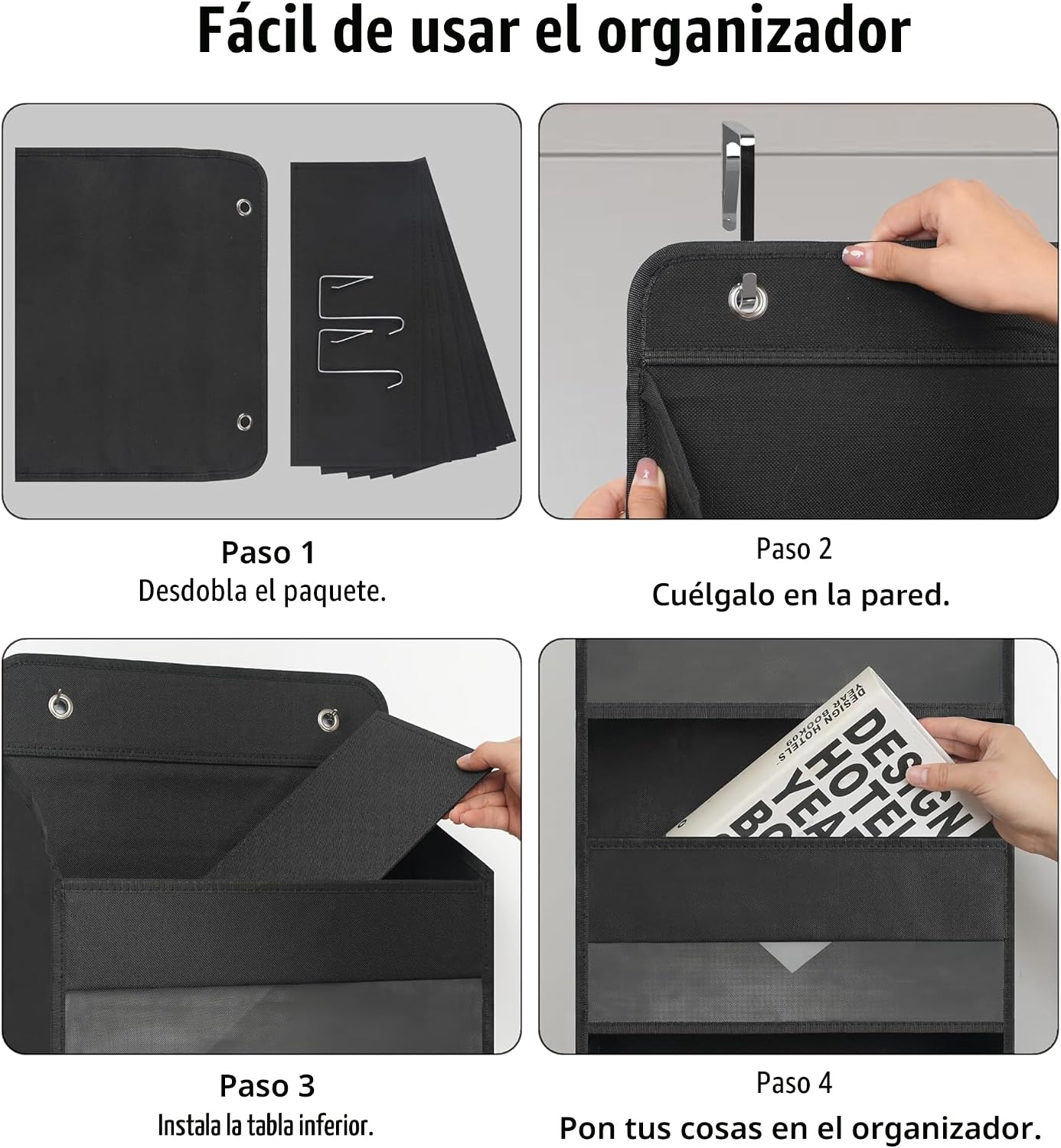 TYMENSH Organizador para colgar sobre puerta con 5 bolsillos grande...