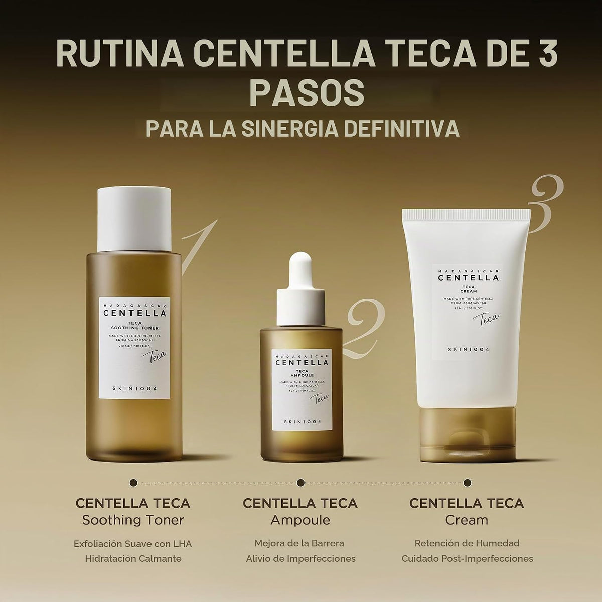 SKIN1004 Madagascar Centella TECA Ampolla, suero facial con tecnolo...