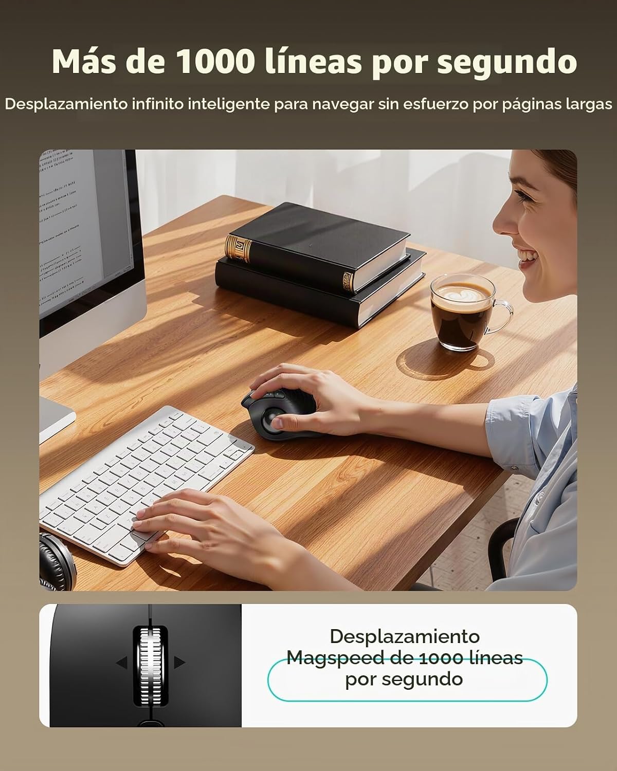 Nulea Control de pulgar de ratón de trackball vertical ergonómico |...