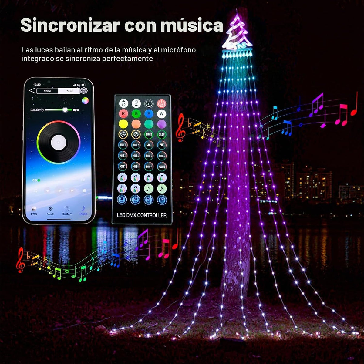Decoraciones de Navidad para Exteriores Luces de Cadena para Árbol...