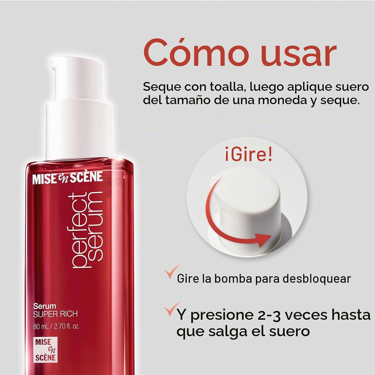 Mise En Scene Perfect Super Rich Serum con aceites de argán, esenci...