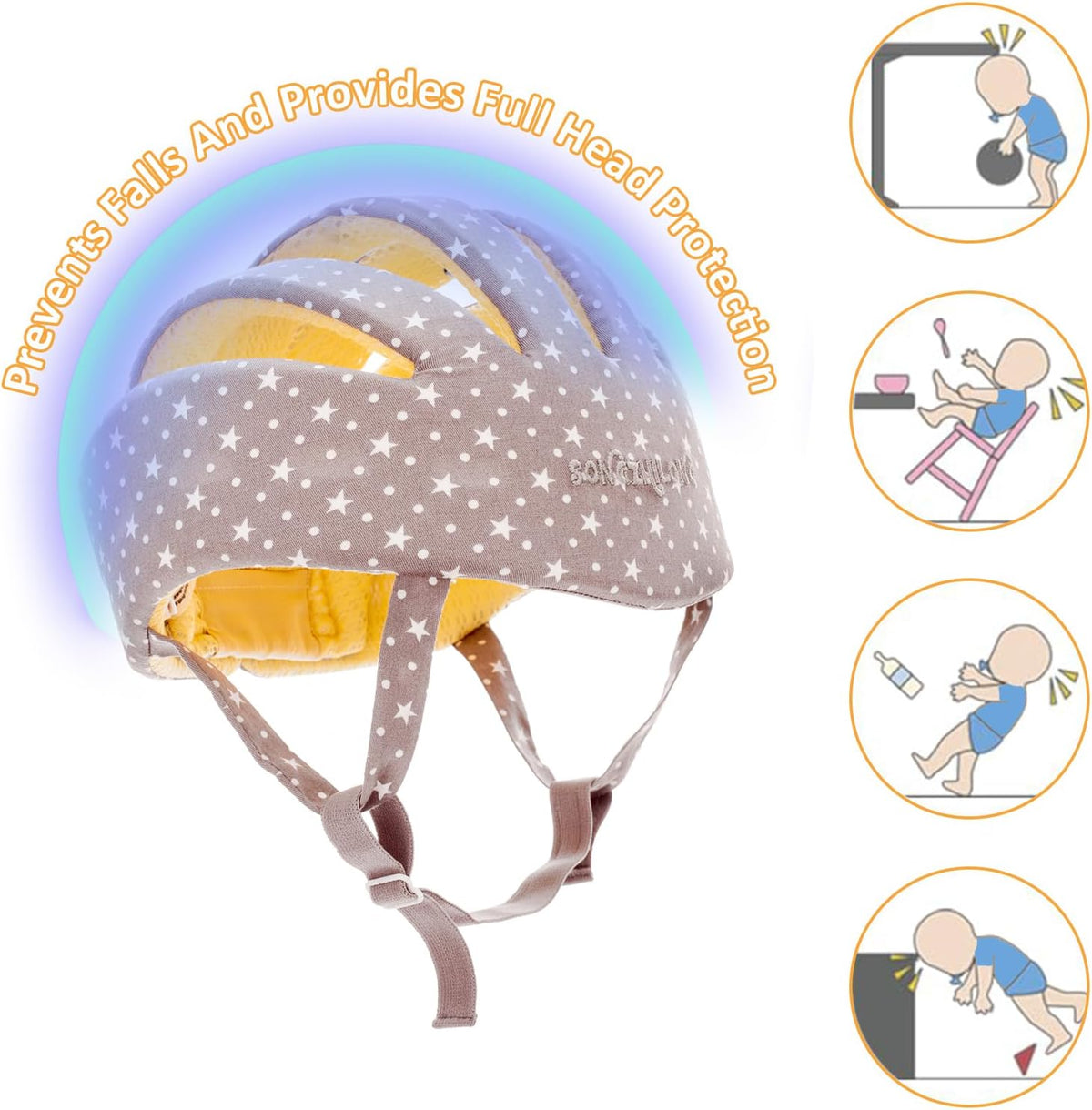 IULONEE Protector de Cabeza de Bebé Casco de Protección para Bebés...