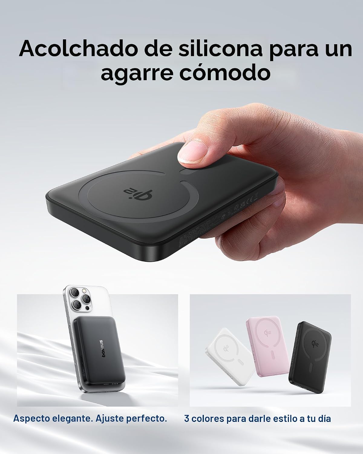 Baseus Cargador portátil MagSafe, Qi2 certificado 15 W, banco de en...