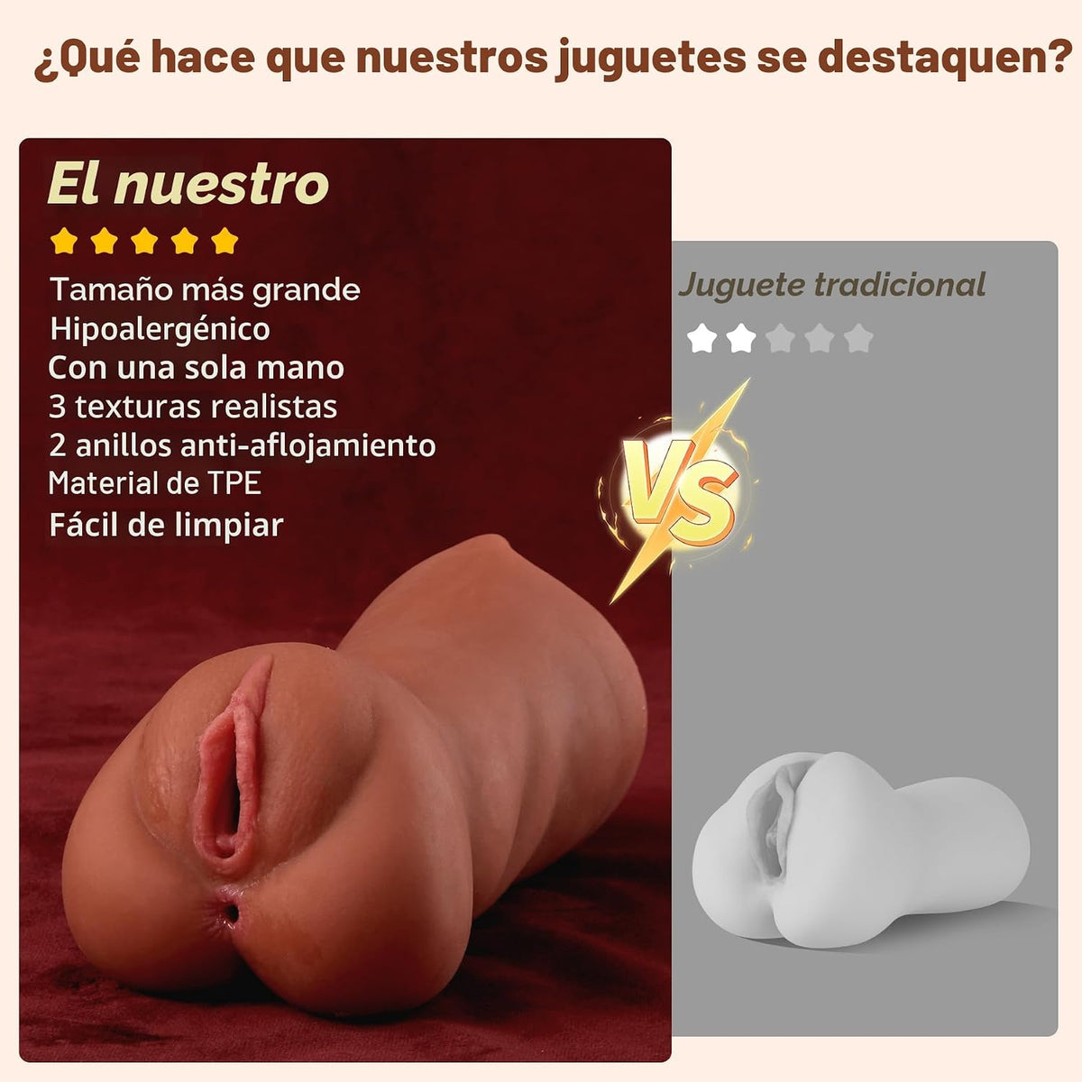 ZEMALIA - Masturbador sexual 3 en 1 para hombres, manga más grande...