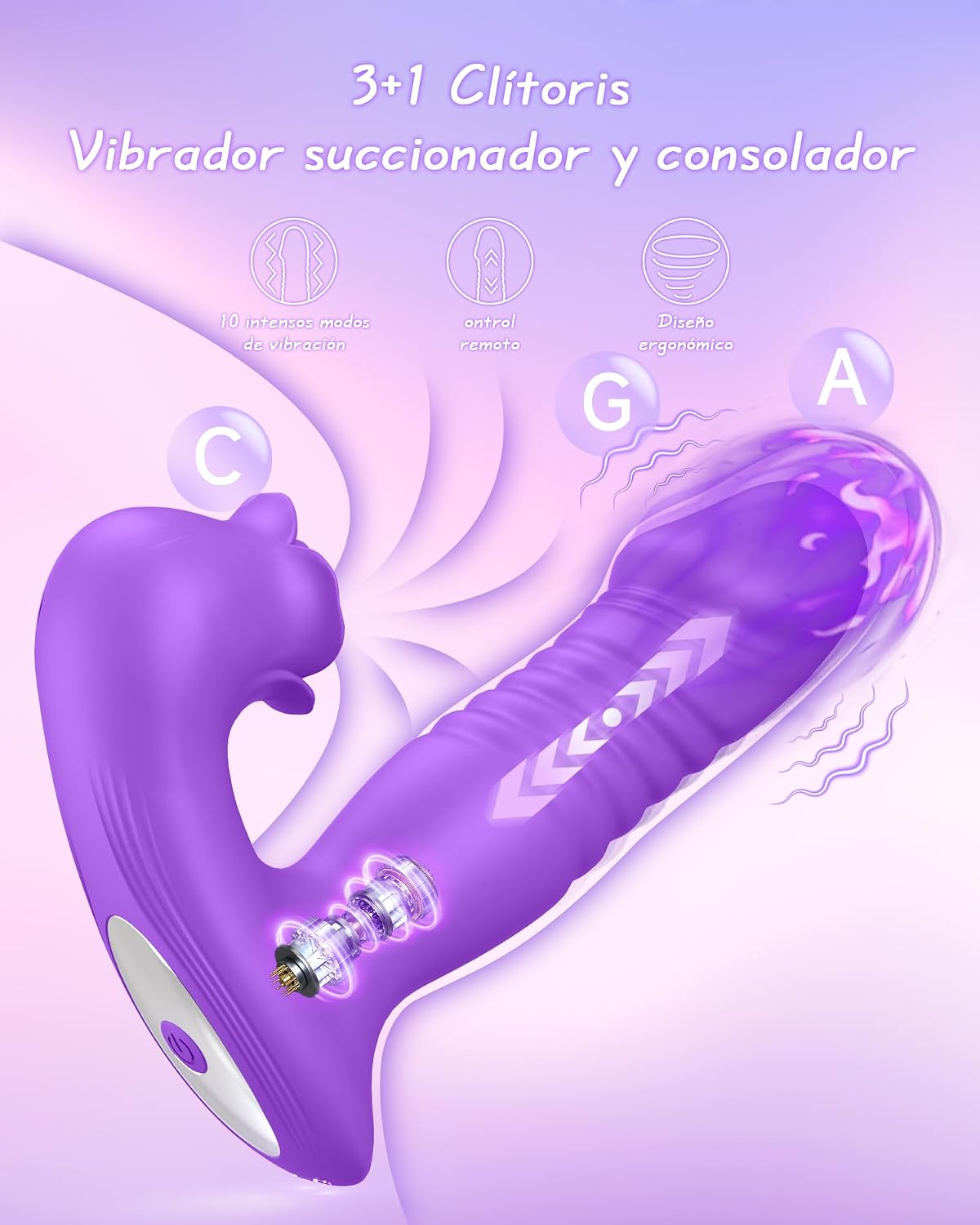 Juguetes sexuales de rosa para mujeres, vibrador de estimulación po...