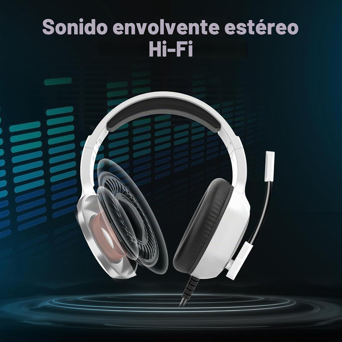 IMYB A36 Auriculares para juegos con micrófono estéreo para PC, PS5...