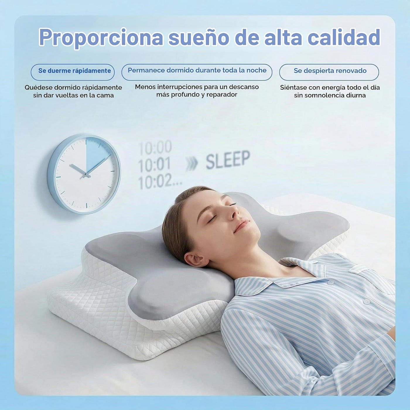 Almohada cervical para aliviar el dolor de cuello, almohada ortopéd...