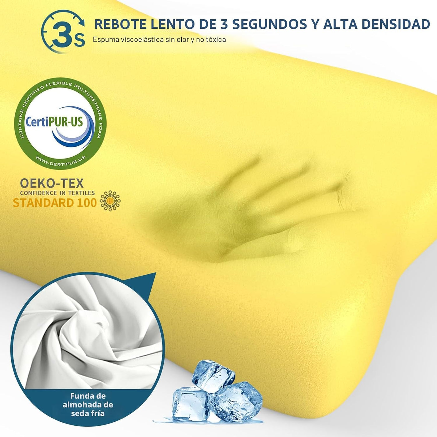 Almohada cervical para aliviar el dolor de cuello, almohadas de esp...