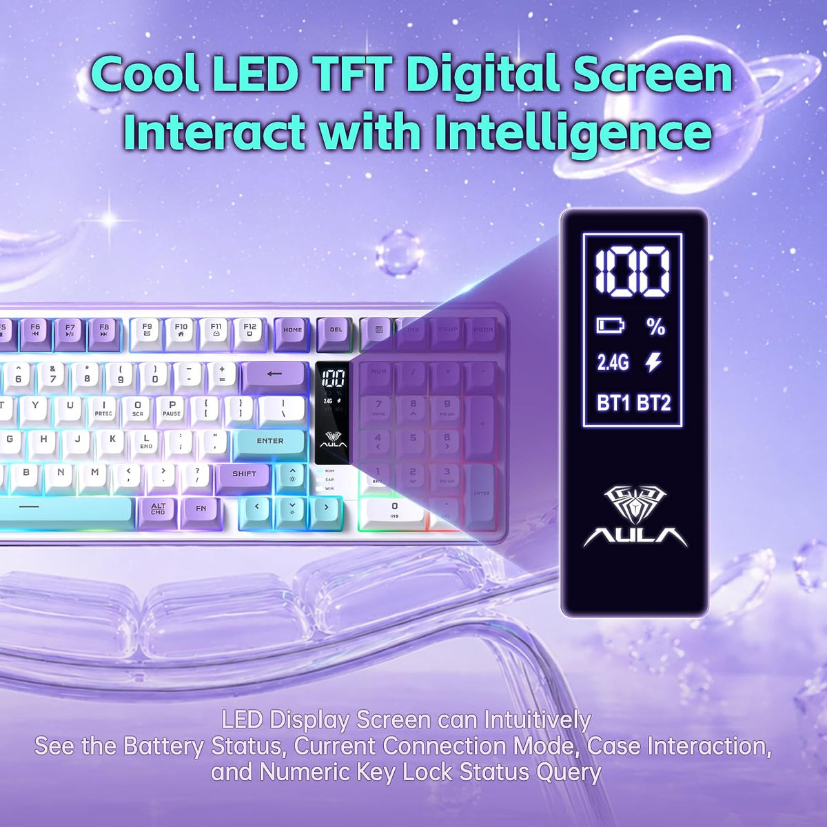 Aula S99pro V2 Teclado para juegos de tamaño completo, teclado inal...