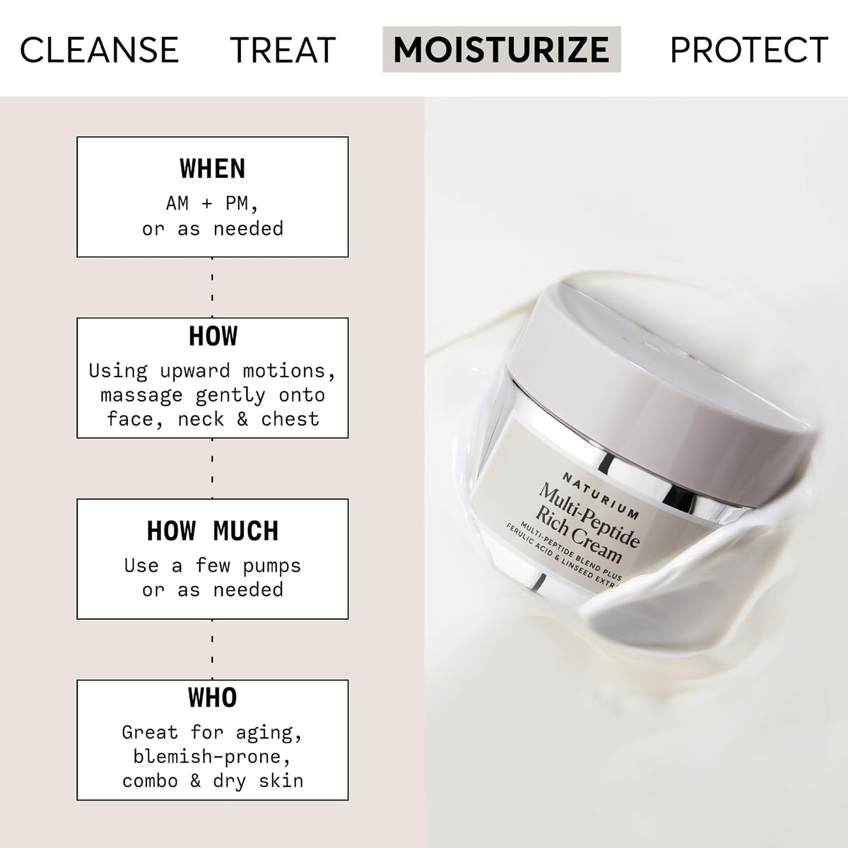 Naturium Crema rica en péptidos, hidratante y nutritiva para ayudar...