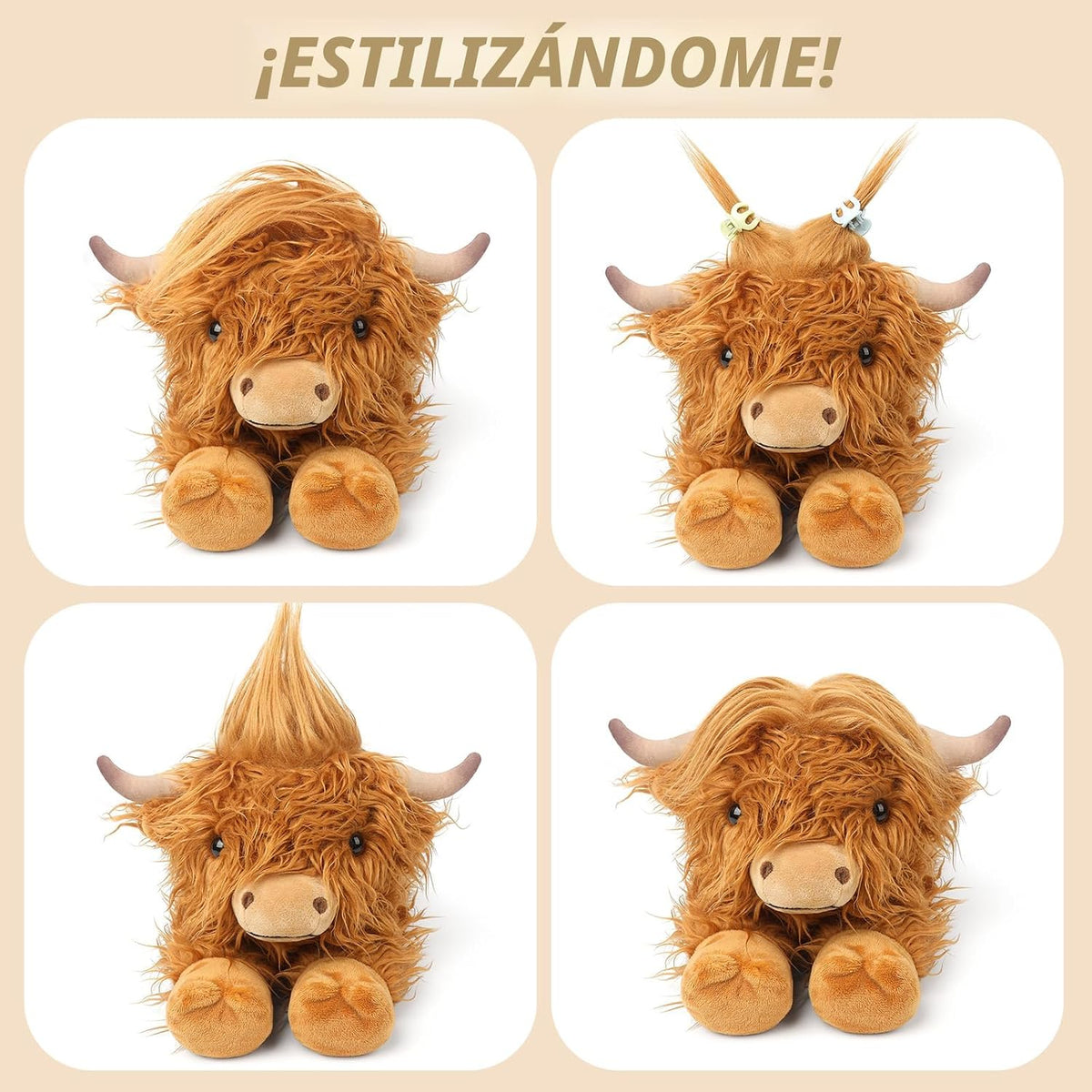 Highland Cow - Animales de peluche para microondas, almohadilla tér...