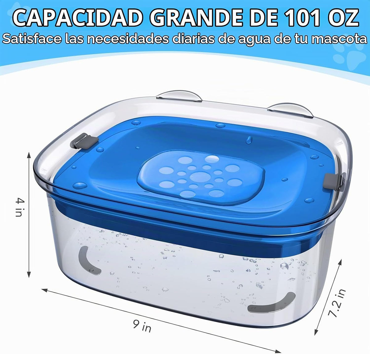 AONKEY Cuenco de agua para perros sin derrames de 3 litros con disc...