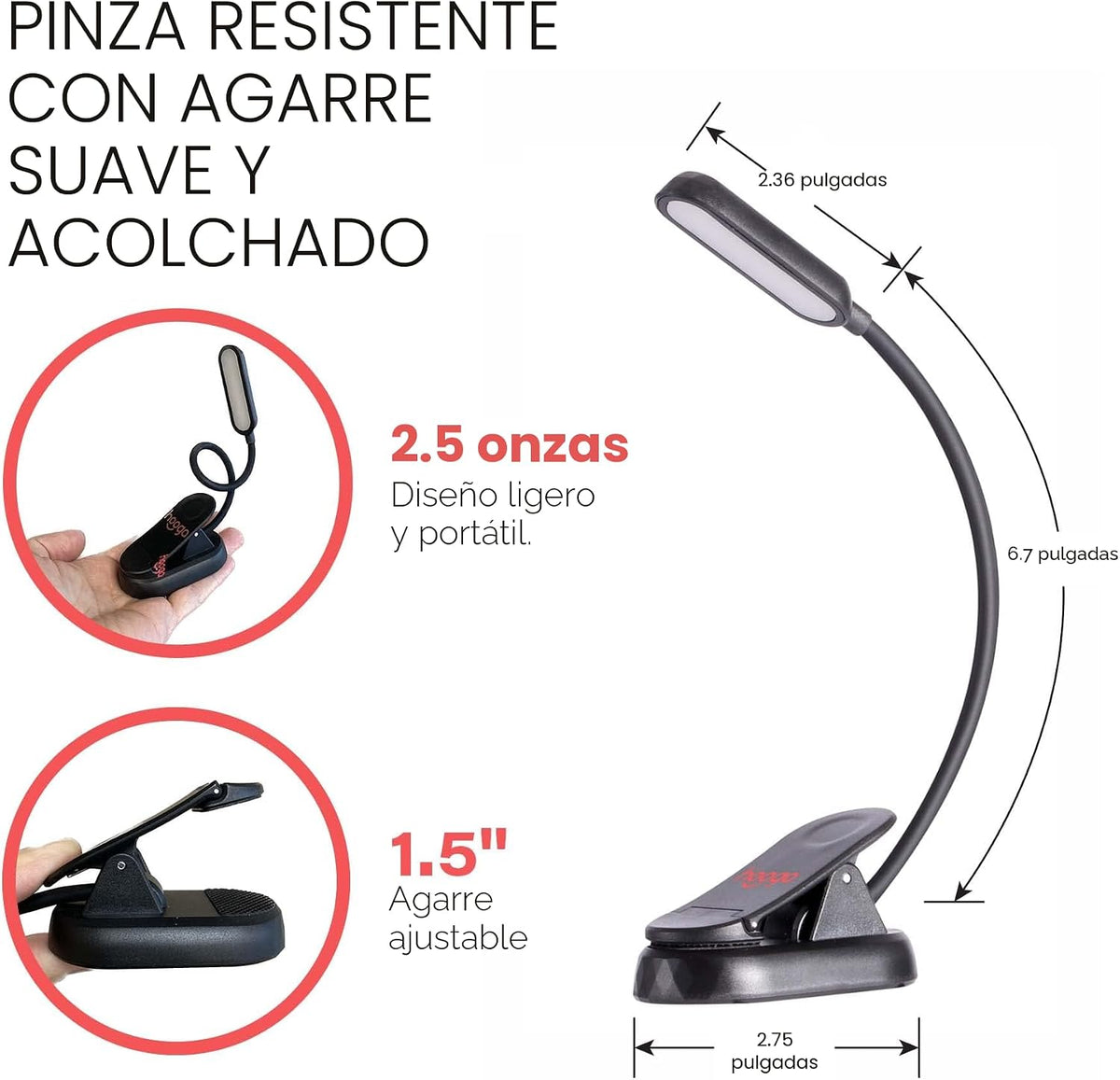 hooga Luz de libro ámbar, bloqueo de luz azul, luz de lectura noctu...
