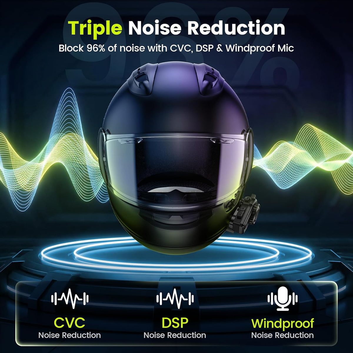 Chtoocy X10 - Auriculares Bluetooth para casco de motocicleta V5.4,...