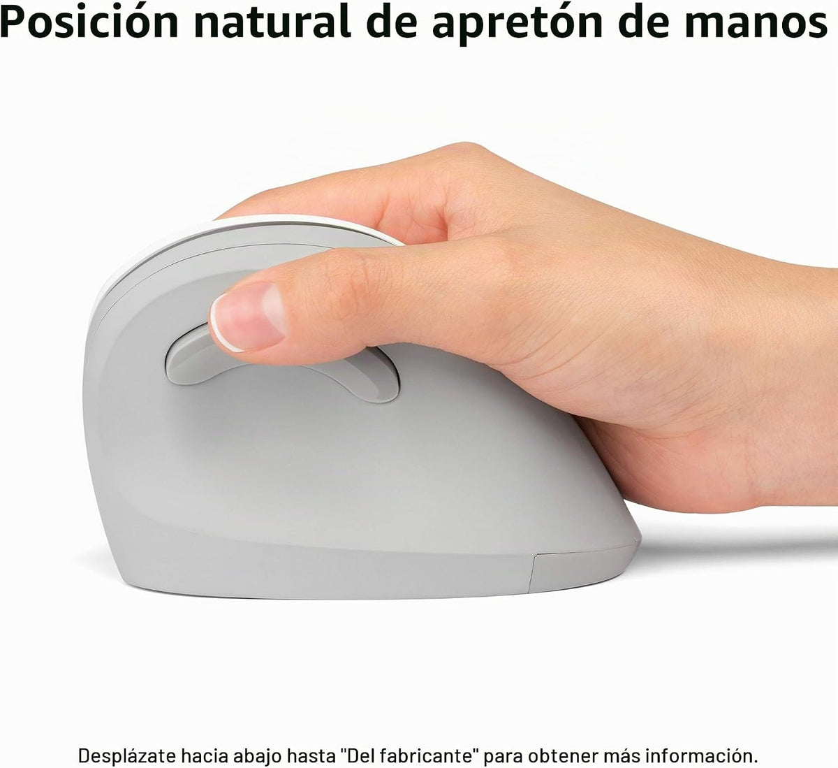 Kensington Pro Fit Ergo - Ratón inalámbrico vertical, color gris, b...