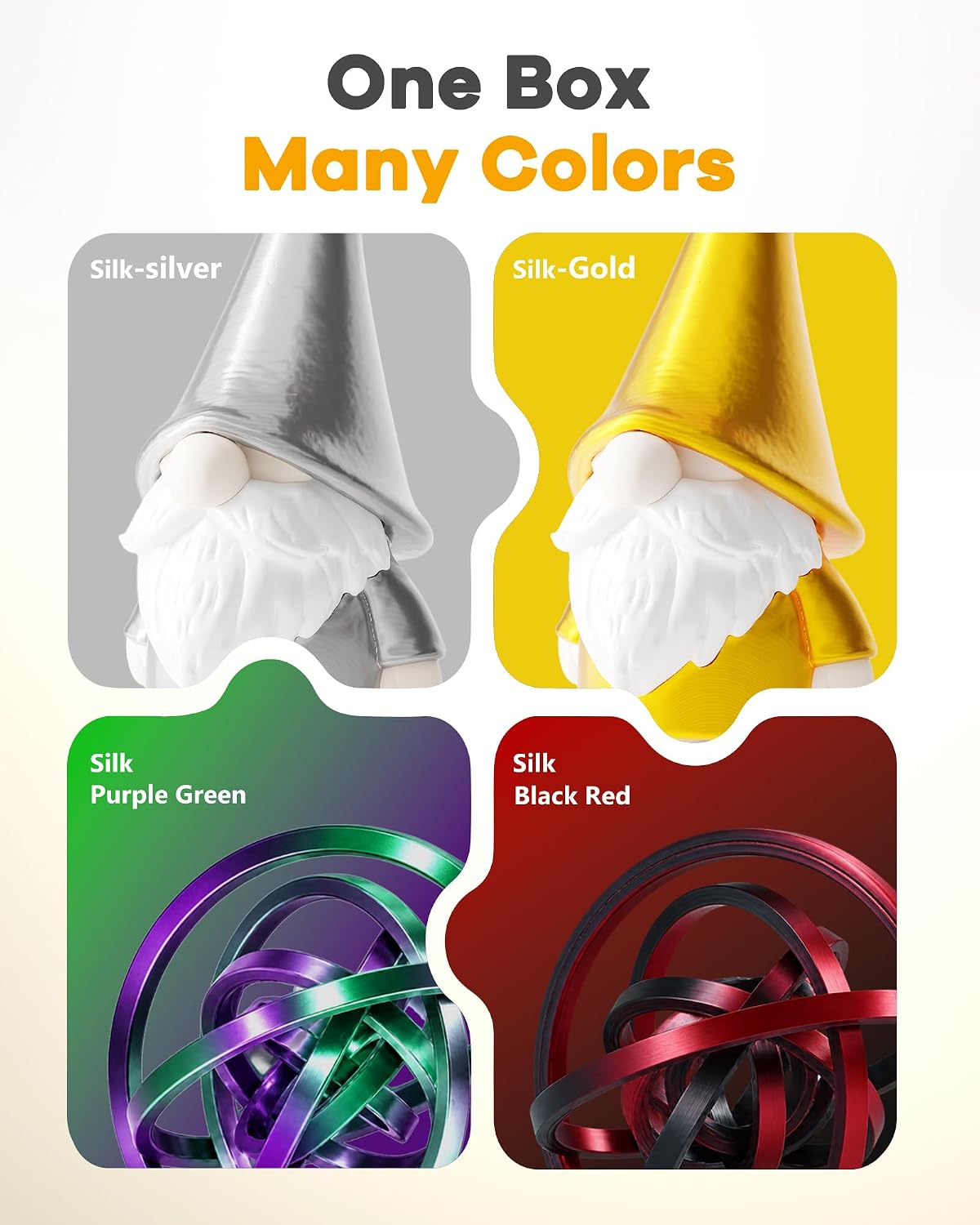 YOOPAI Filamento PLA Silk de 0.069 pulgadas, paquete de colores ini...