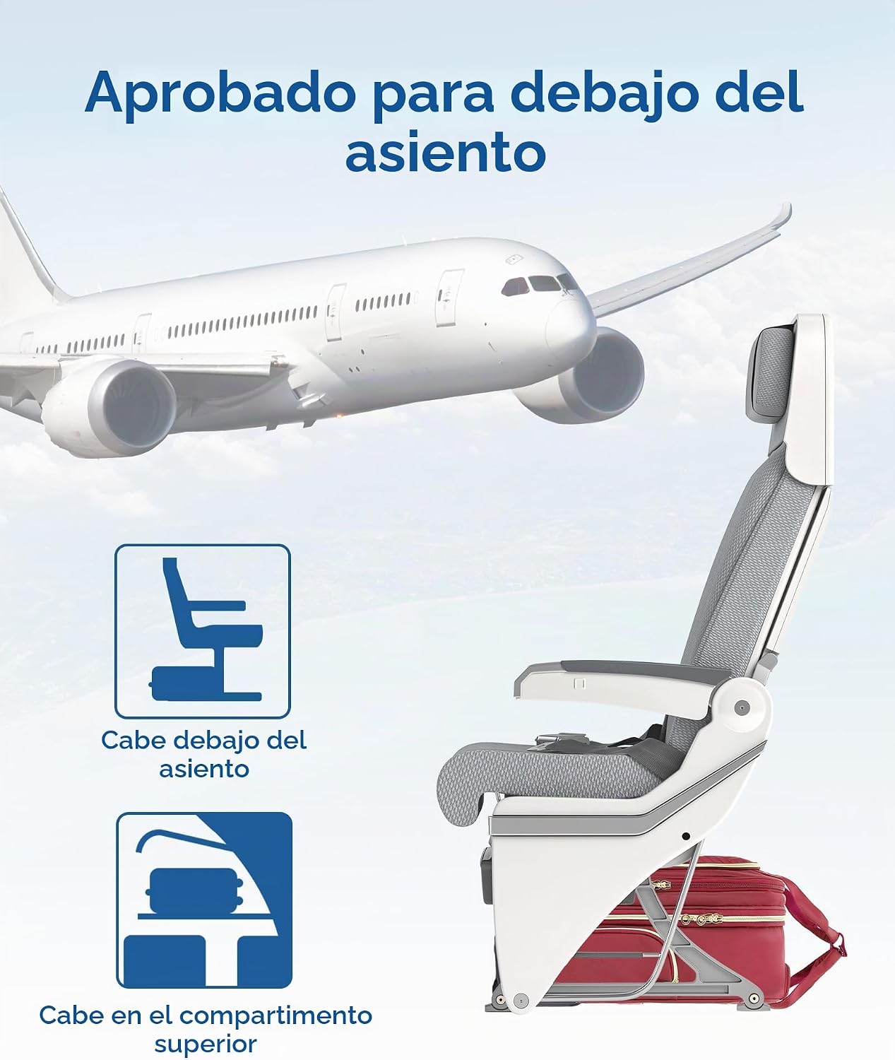 BAGSMART - Maleta de mano para debajo del asiento, maleta suave de...