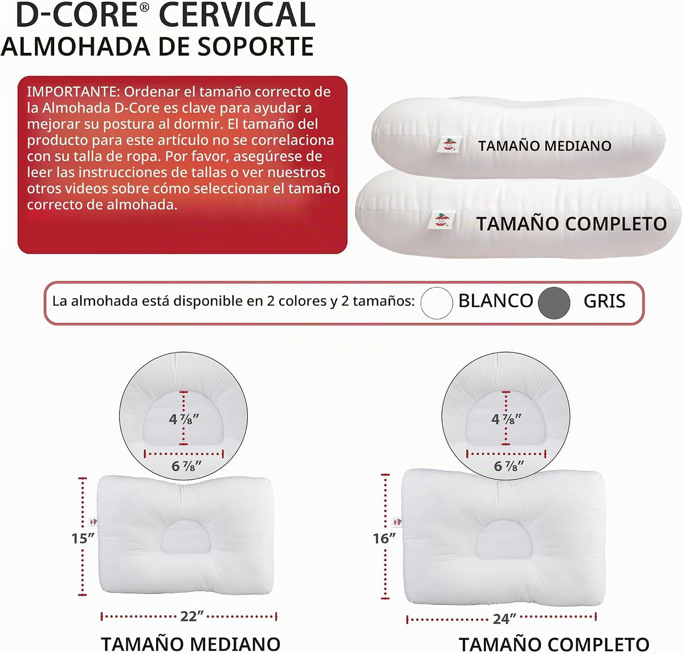 Almohada cervical ergonómica para aliviar el dolor de cuello para p...