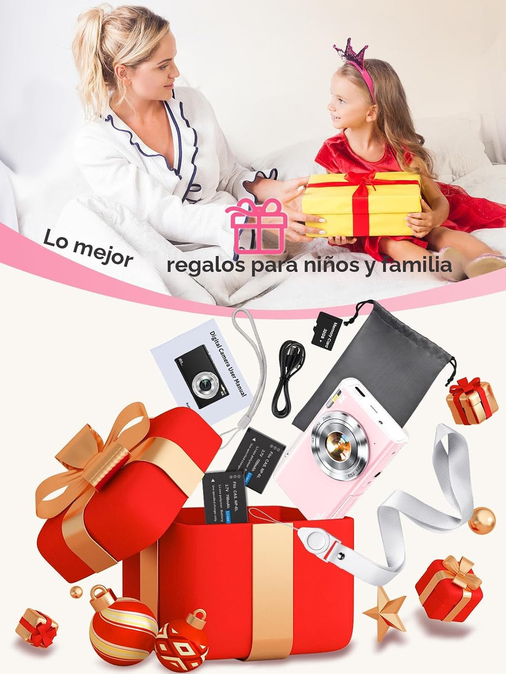 Cámara digital, cámara de videoblogs 4K con enfoque automático para...