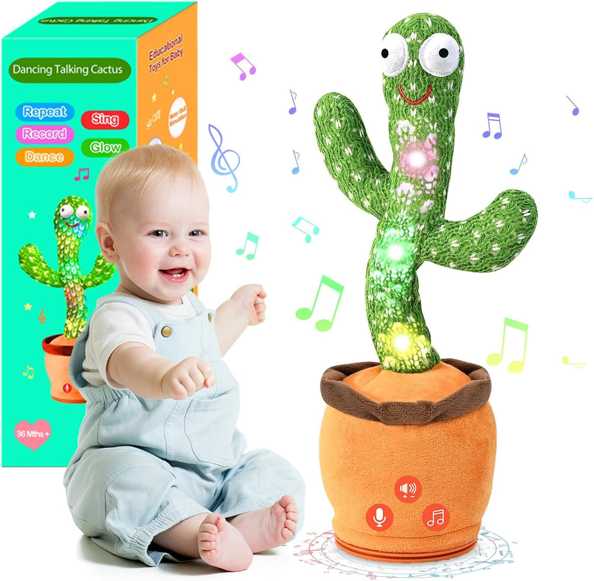 TWORIVER Juguetes para bebés de 0-6, 3-6, 6-12, 12-18 meses, cactus...