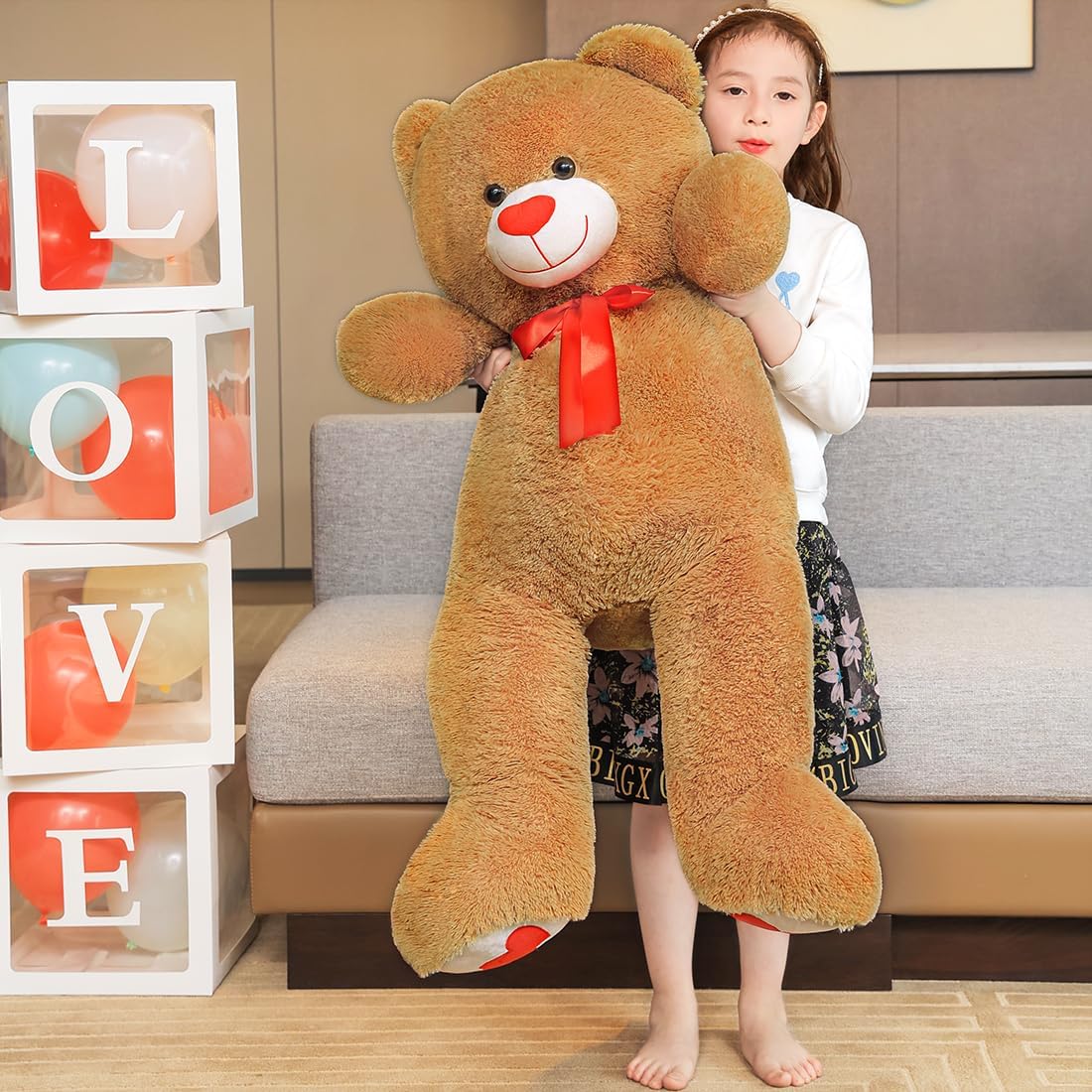 Oso de peluche grande de 43.3 pulgadas, oso de peluche gigante con...