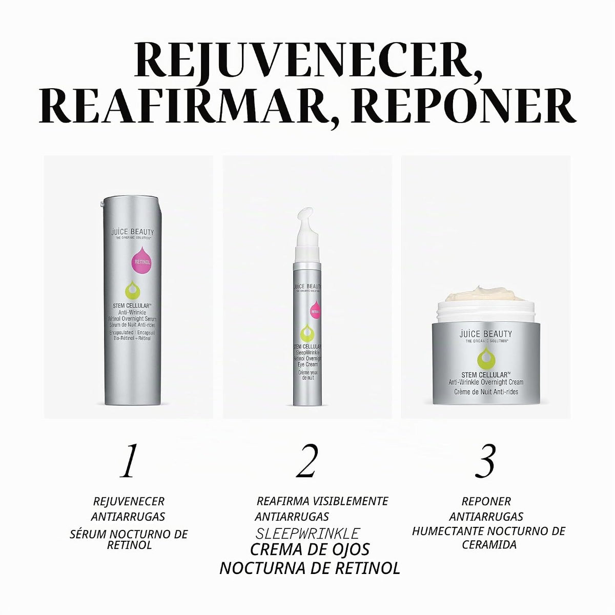 Juice Beauty Stem Cellular Retinol Antiarrugas Suero durante la noc...
