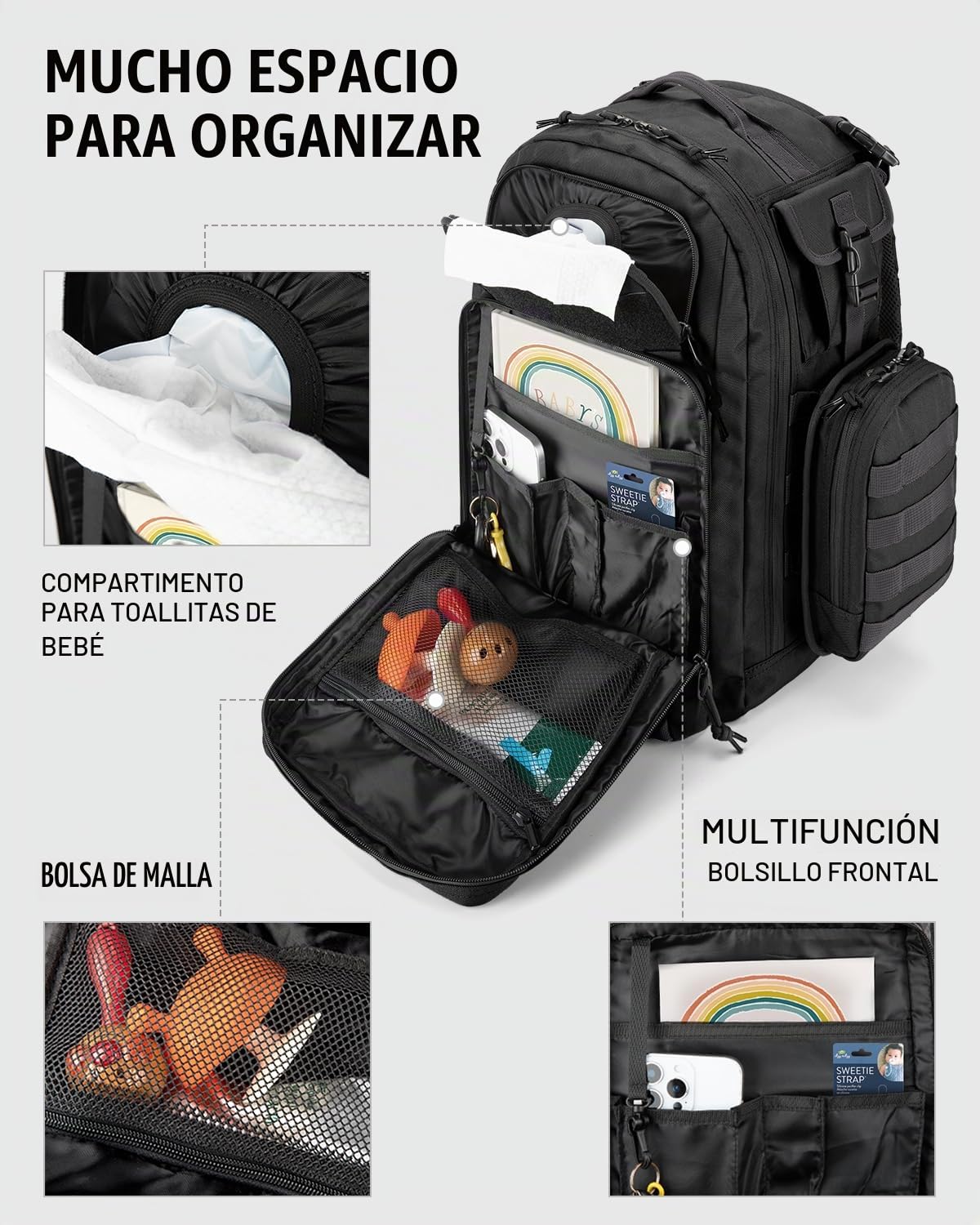 Dinictis Bolsa de pañales para papá, mochila de pañales para hombre...