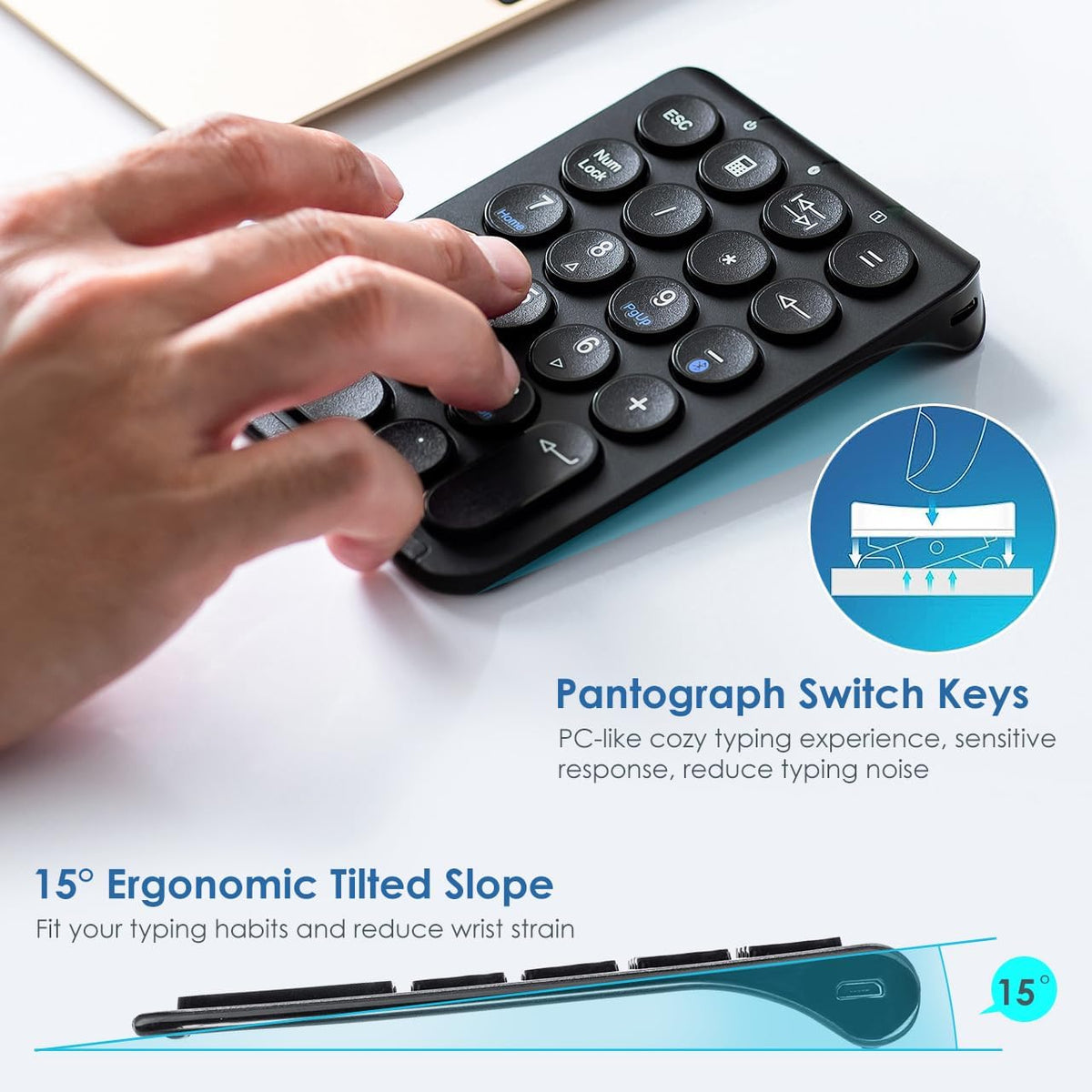 SANWA ERG11N - Ratón Ergo Bluetooth con clic silencioso + juego de...