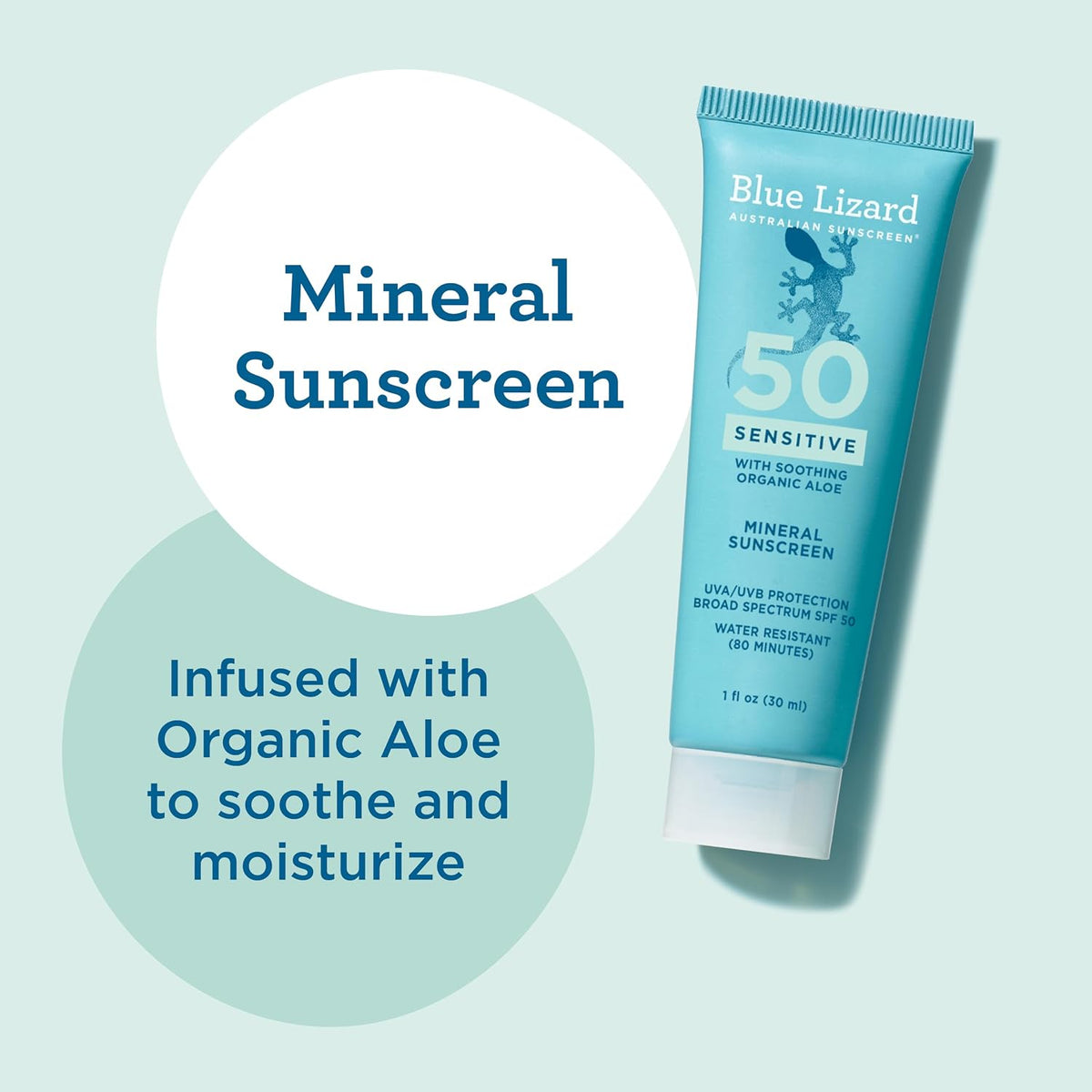 Blue Lizard Sensitive Mineral Sunscreen SPF 50 Loción de protección...