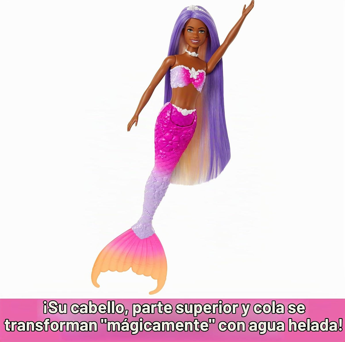 Muñeca de sirena Barbie, \u201CBrooklyn\u201D con cabello rosa, acc...