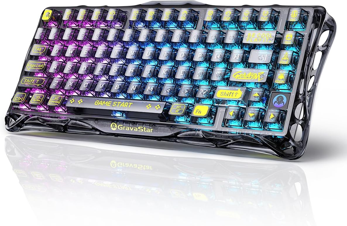 GravaStar Mercury K1 Lite 75% teclado para juegos, teclado inalámbr...