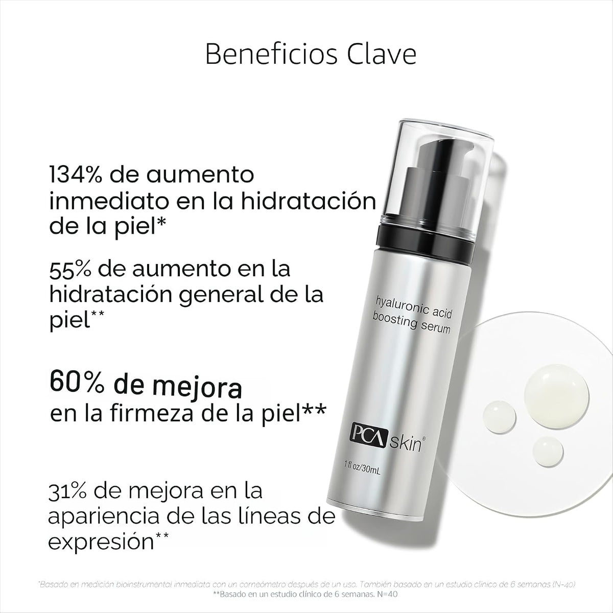 PCA SKIN Suero facial hidratante potenciador de ácido hialurónico,...