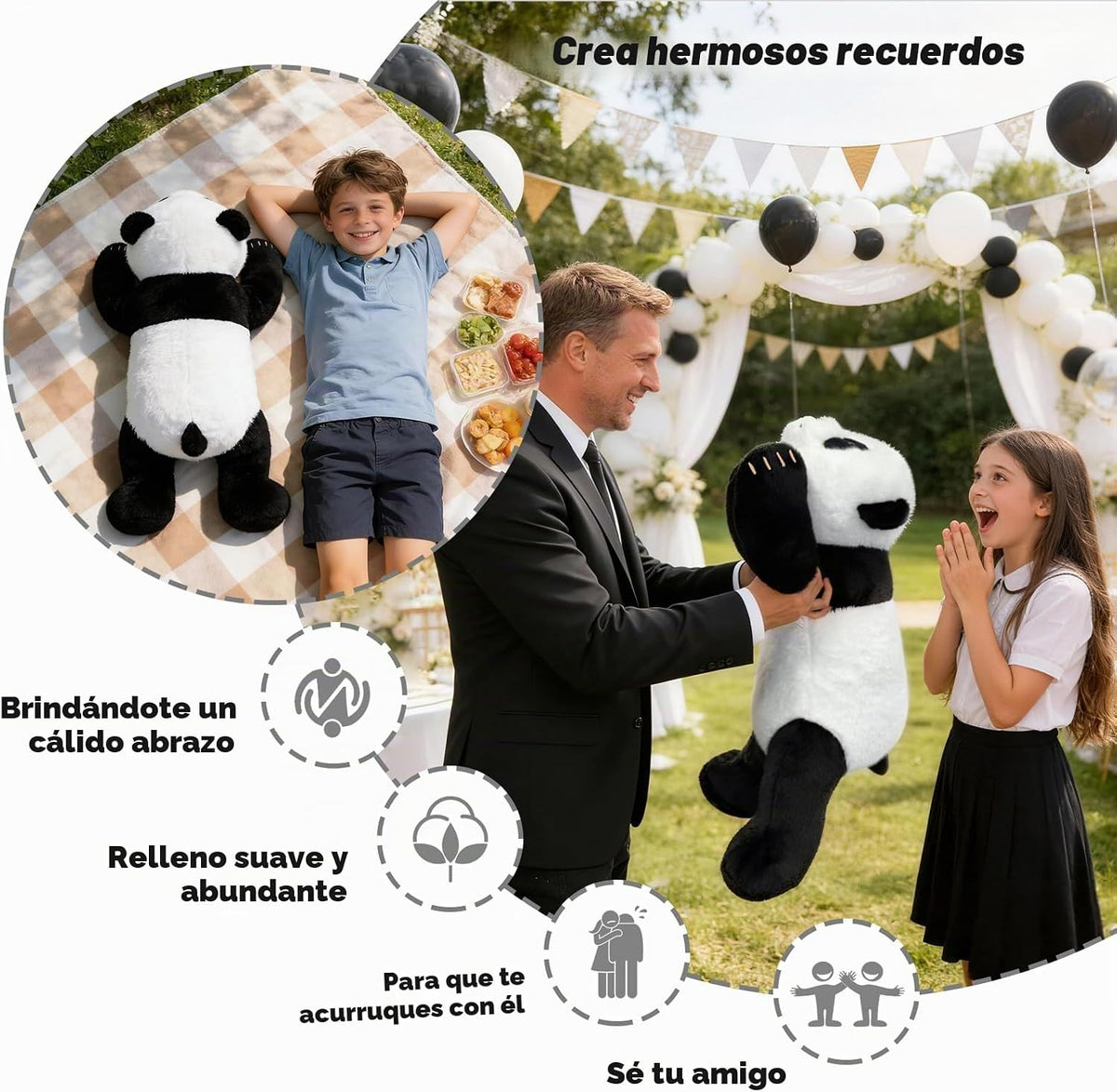 ZBLX Oso Panda Gigante de Peluche, animal de peluche grande de 39 p...