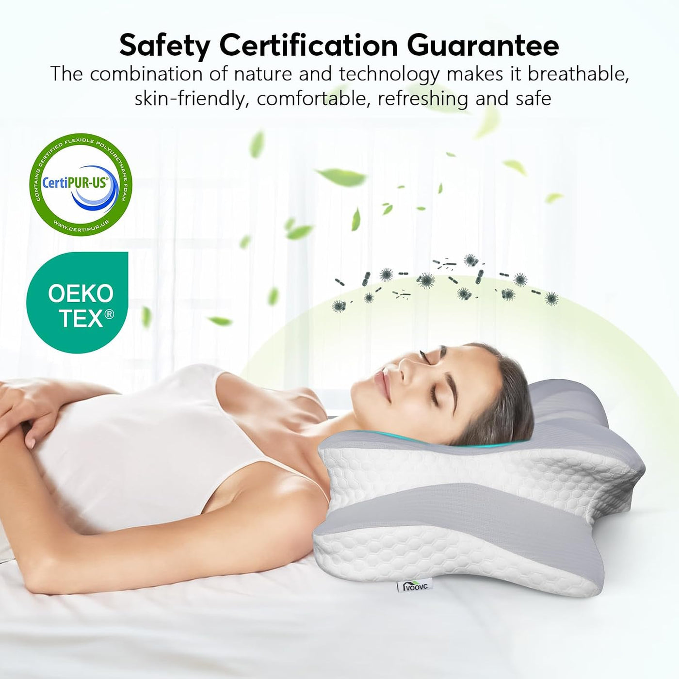 Voovc Almohada de contorno cervical para alivio del dolor de cuello...