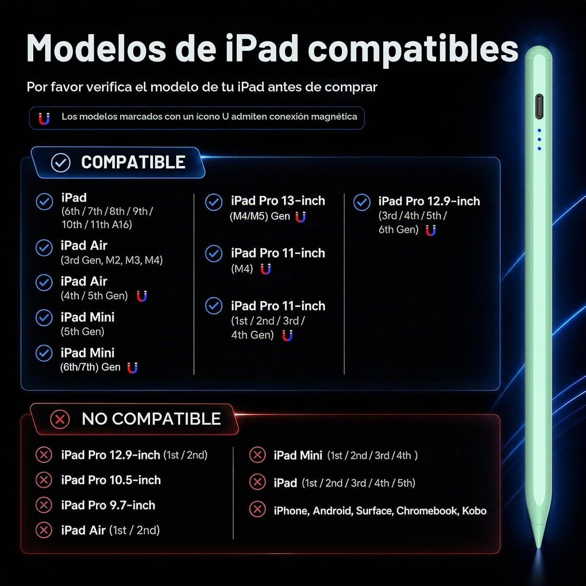 HATOKU Stylus Pen para Apple iPad 2018-2026 para tomar notas y dibu...