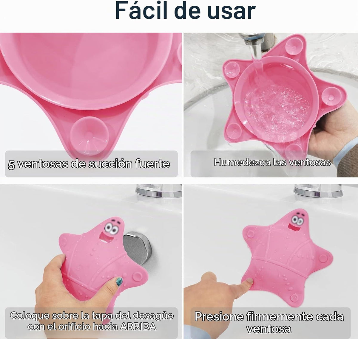 Cubierta de drenaje de desbordamiento para bañera con 5 ventosas, c...