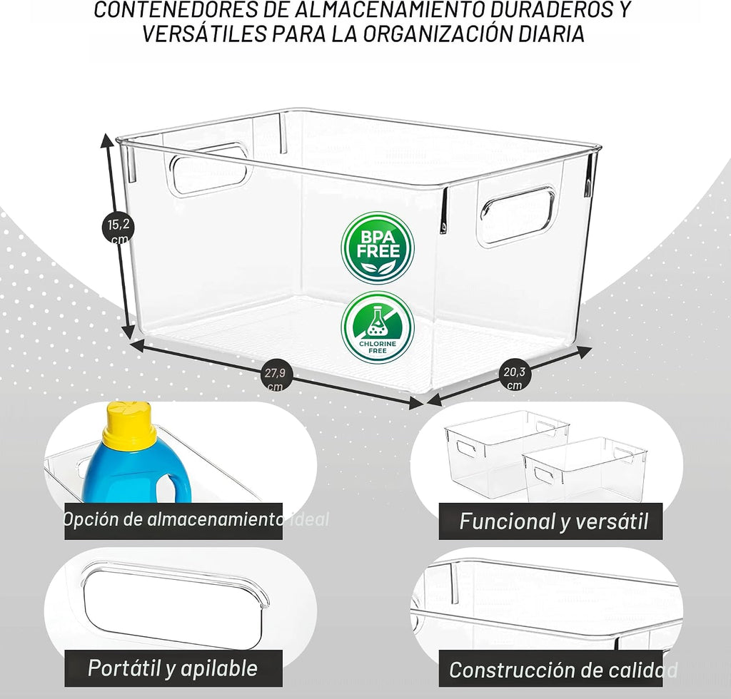 ClearSpace Contenedores de almacenamiento de plástico transparente...