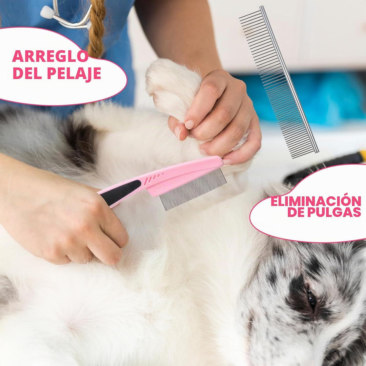 Juego de 6 piezas de aseo para perros, kit de aseo para mascotas, c...