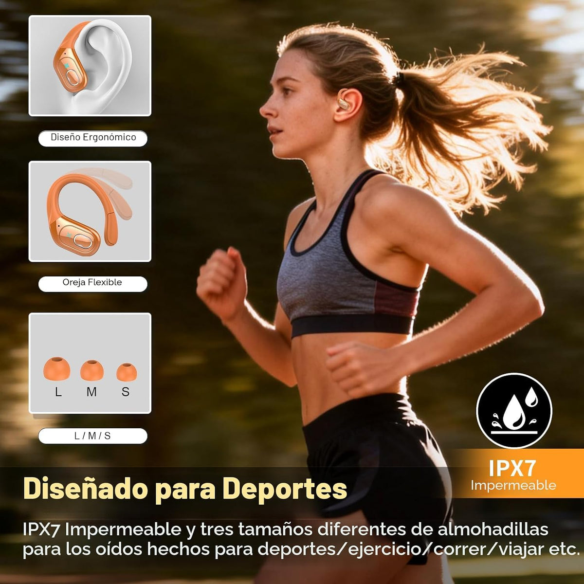 Aptkdoe Auriculares inalámbricos 75H Bluetooth 5.4 Auriculares depo...