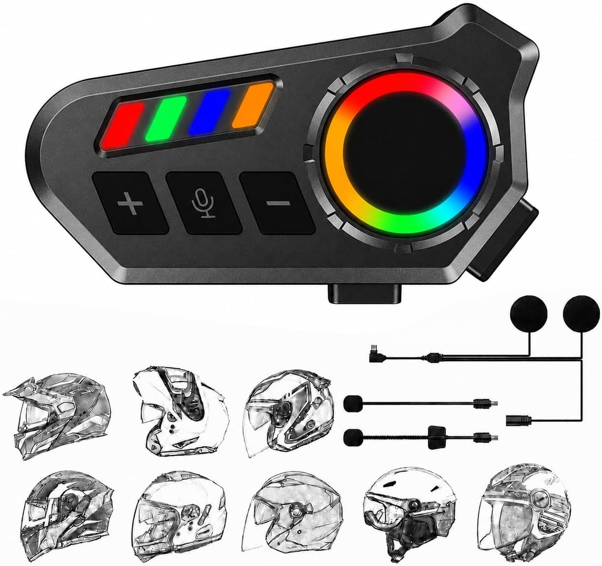 DVKIX Auriculares Bluetooth para casco de motocicleta, batería 40H,...