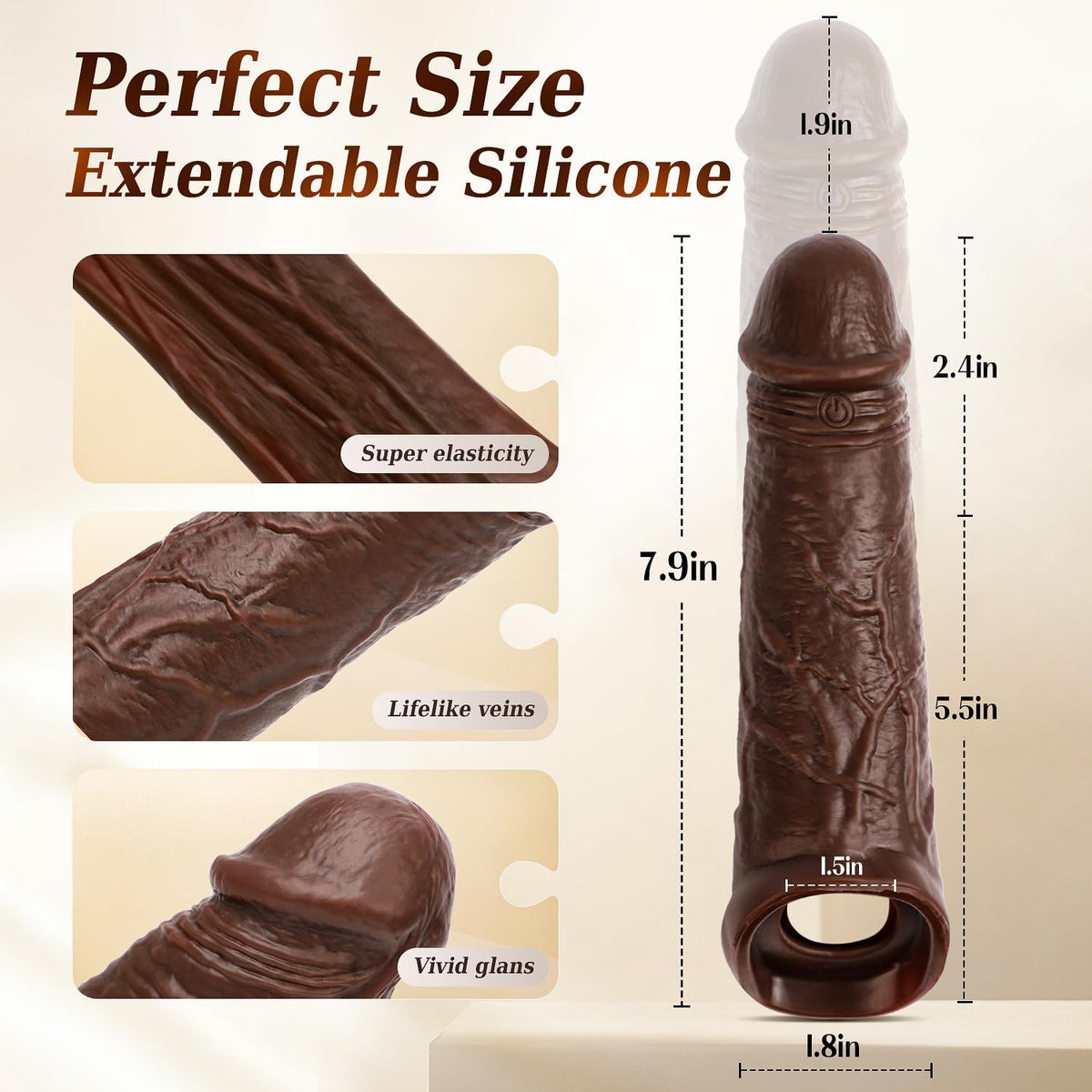 FYSHAVO Extensor de manga de pene vibrante para hombres y parejas |...