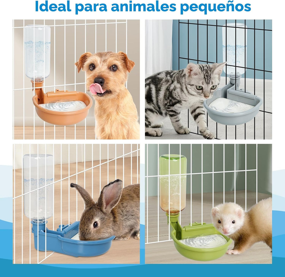 Vannon Botella de agua para mascotas de 16oz, dispensador de tazón...