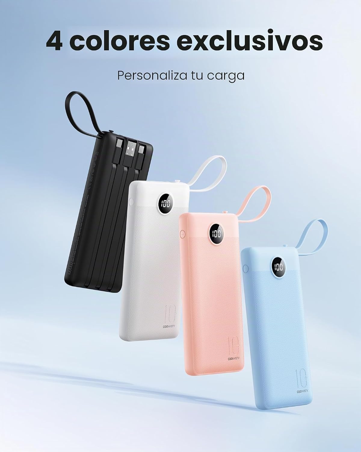 Coowisty Cargador portátil de 10000 mAh, banco de energía delgado c...